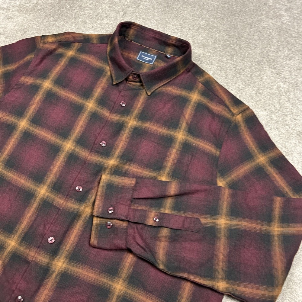 7 Diamonds Shirt Mens 2XL Flannel Button Up Plaid Lightweight Casual Pocket